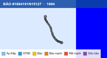 Quỹ đạo di chuyển của BÃO #1884191N15127 (1884)