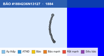 Quỹ đạo di chuyển của BÃO #1884236N13127 (1884)