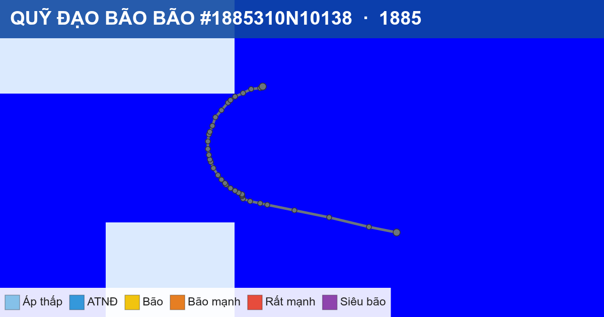 Quỹ đạo di chuyển của BÃO #1885310N10138 (1885)