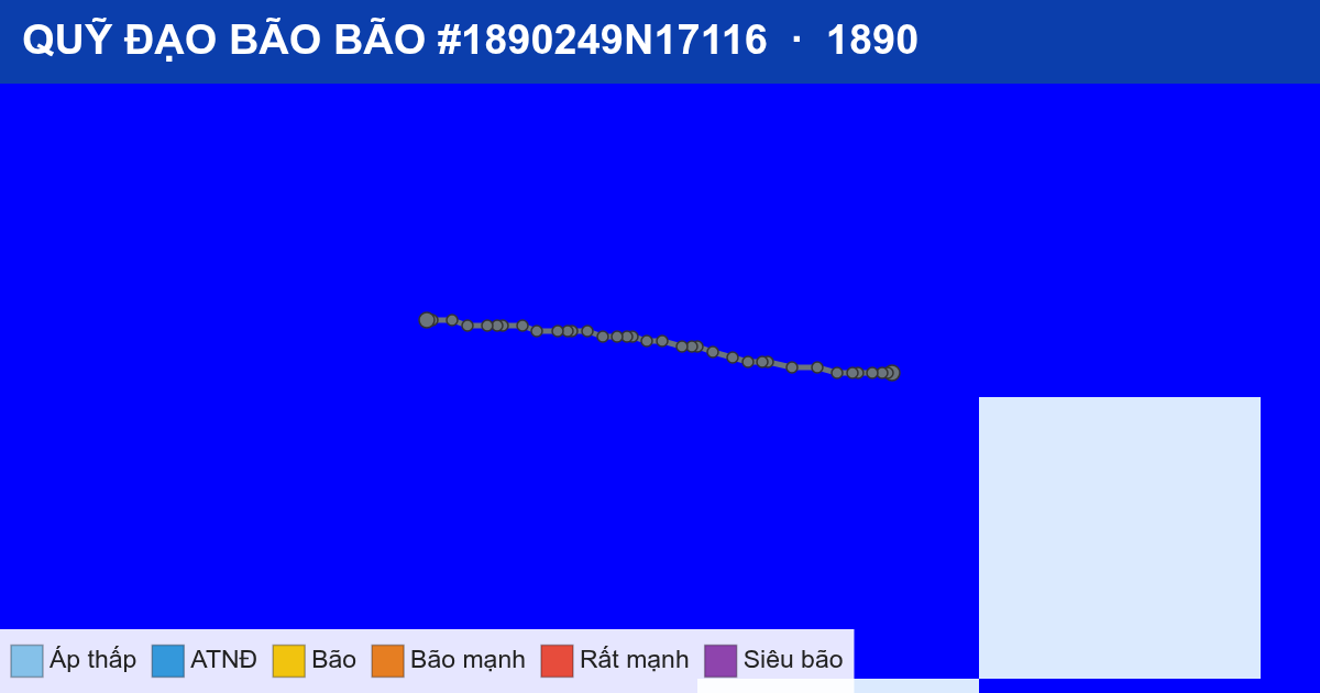 Quỹ đạo di chuyển của BÃO #1890249N17116 (1890)