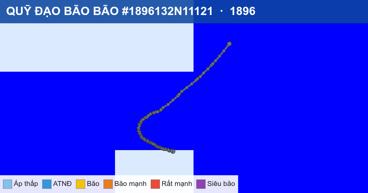 Quỹ đạo di chuyển của BÃO #1896132N11121 (1896)