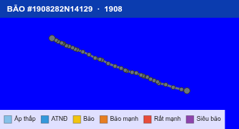 Quỹ đạo di chuyển của BÃO #1908282N14129 (1908)