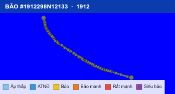 Quỹ đạo di chuyển của BÃO #1912298N12133 (1912)