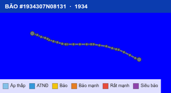 Quỹ đạo di chuyển của BÃO #1934307N08131 (1934)