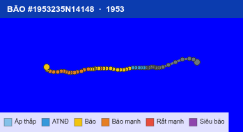 Quỹ đạo di chuyển của BÃO #1953235N14148 (1953)