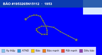 Quỹ đạo di chuyển của BÃO #1953265N15112 (1953)