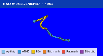 Quỹ đạo di chuyển của BÃO #1953326N04147 (1953)
