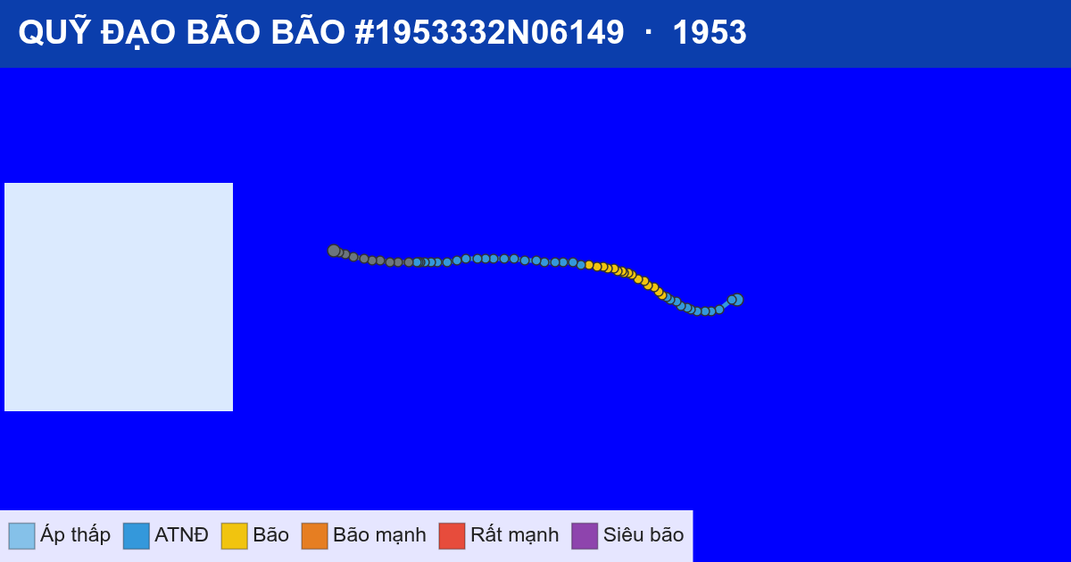 Quỹ đạo di chuyển của BÃO #1953332N06149 (1953)