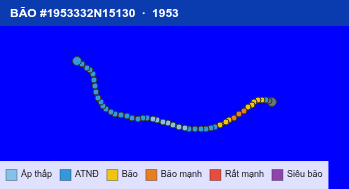 Quỹ đạo di chuyển của BÃO #1953332N15130 (1953)
