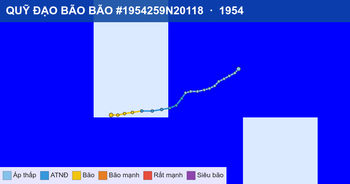 Quỹ đạo di chuyển của BÃO #1954259N20118 (1954)