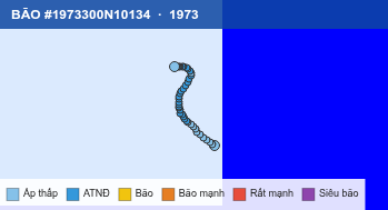 Quỹ đạo di chuyển của BÃO #1973300N10134 (1973)