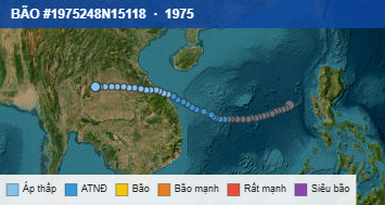 Quỹ đạo di chuyển của BÃO #1975248N15118 (1975)