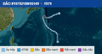 Quỹ đạo di chuyển của BÃO #1979218N16149 (1979)