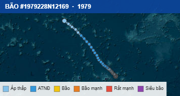 Quỹ đạo di chuyển của BÃO #1979228N12169 (1979)