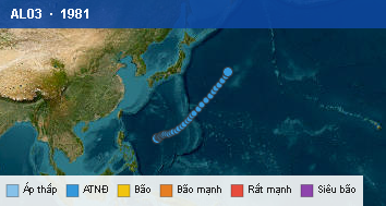 Quỹ đạo di chuyển của AL03 (1981)