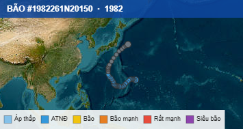 Quỹ đạo di chuyển của BÃO #1982261N20150 (1982)