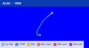 Quỹ đạo di chuyển của AL06 (1999)
