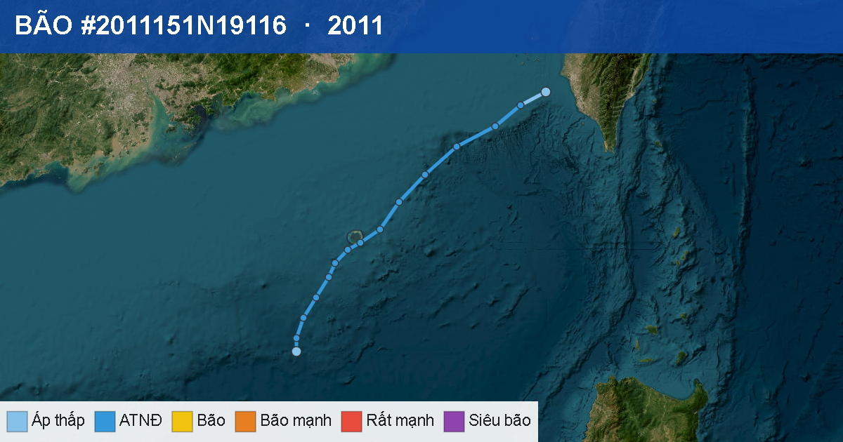 Quỹ đạo di chuyển của BÃO #2011151N19116 (2011)