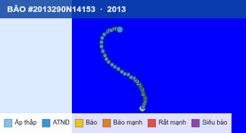 Quỹ đạo di chuyển của BÃO #2013290N14153 (2013)