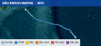 Quỹ đạo di chuyển của BÃO #2015213N29146 (2015)