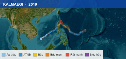 Quỹ đạo di chuyển của KALMAEGI (2019)