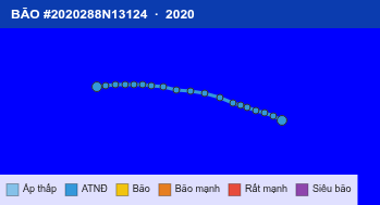 Quỹ đạo di chuyển của BÃO #2020288N13124 (2020)