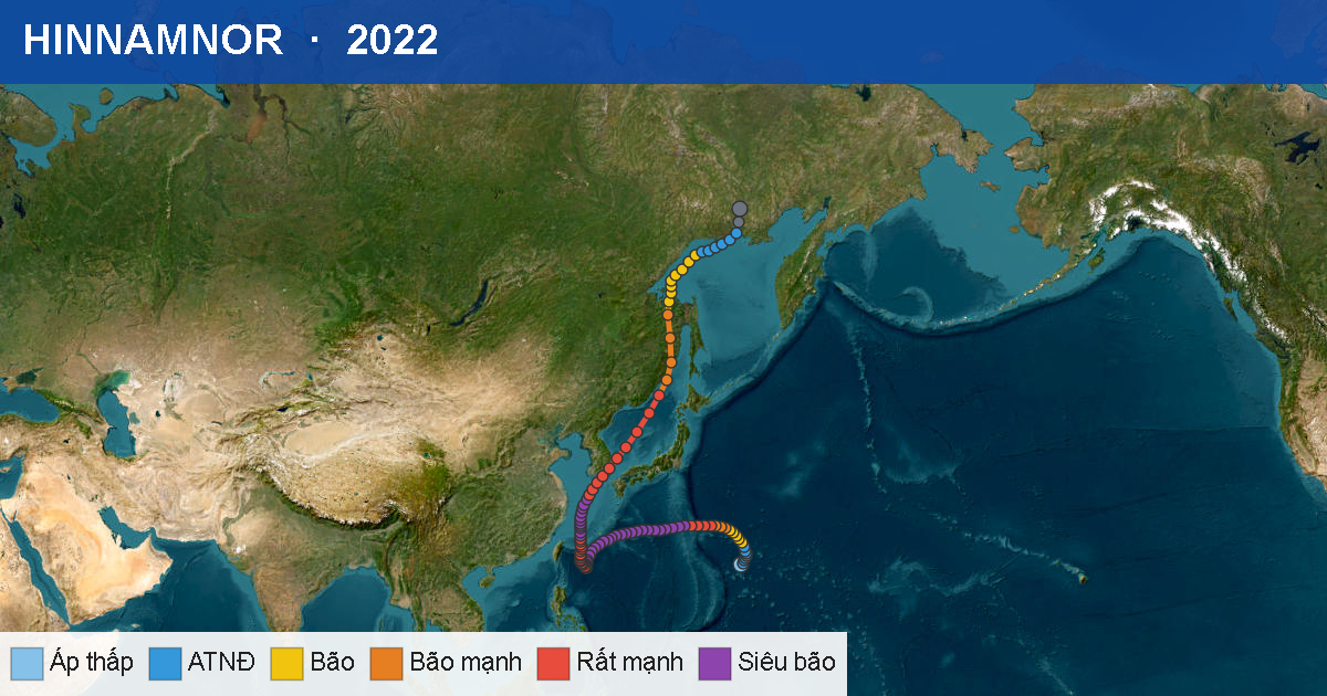 Quỹ đạo di chuyển của HINNAMNOR (2022)