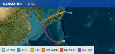 Quỹ đạo di chuyển của NANMADOL (2022)