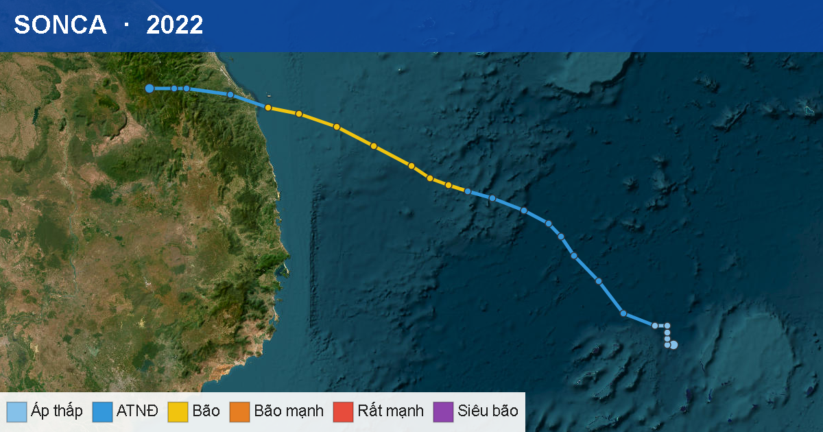 Quỹ đạo di chuyển của SONCA (2022)