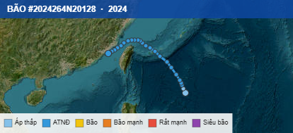 Quỹ đạo di chuyển của BÃO #2024264N20128 (2024)